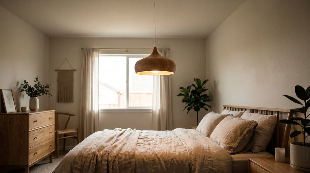 Holz-Hängeleuchten für das Schlafzimmer