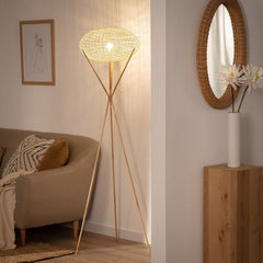 Rattan-Stehlampe
