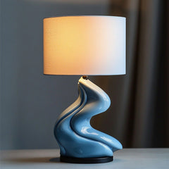 Blaue Nachttischlampe