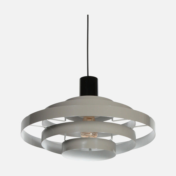 Graue Metallring-Pendelleuchte Ø 50 cm, höhenverstellbar, Wohn- und Esszimmer | Halo Cirque