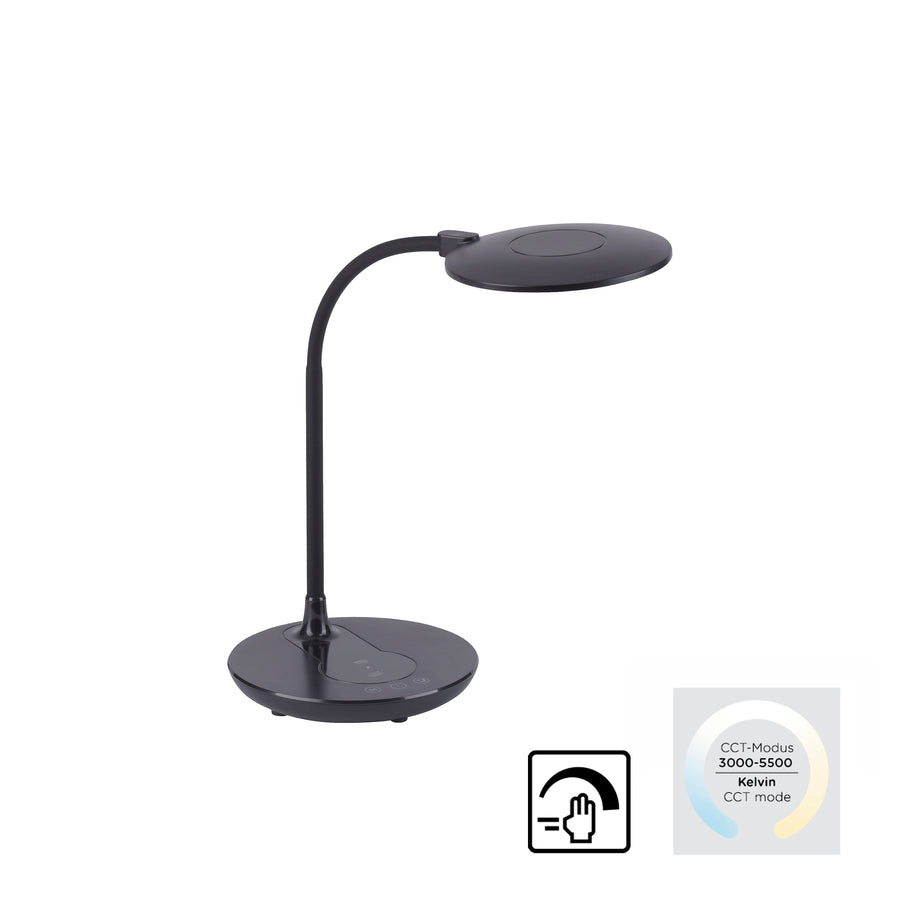 Vue produit avec icônes de réglage de luminosité et de température