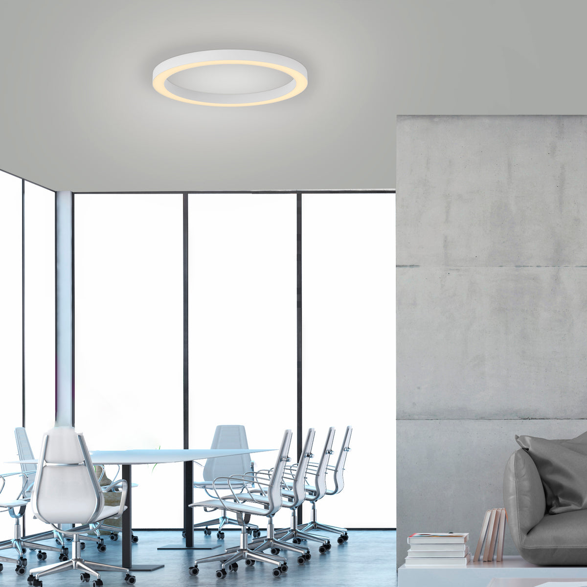 Plafonnier Pure Lines Round blanc, L 50 cm