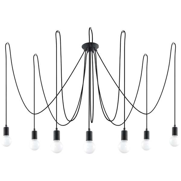 Kronleuchter EDISON 7 schwarz