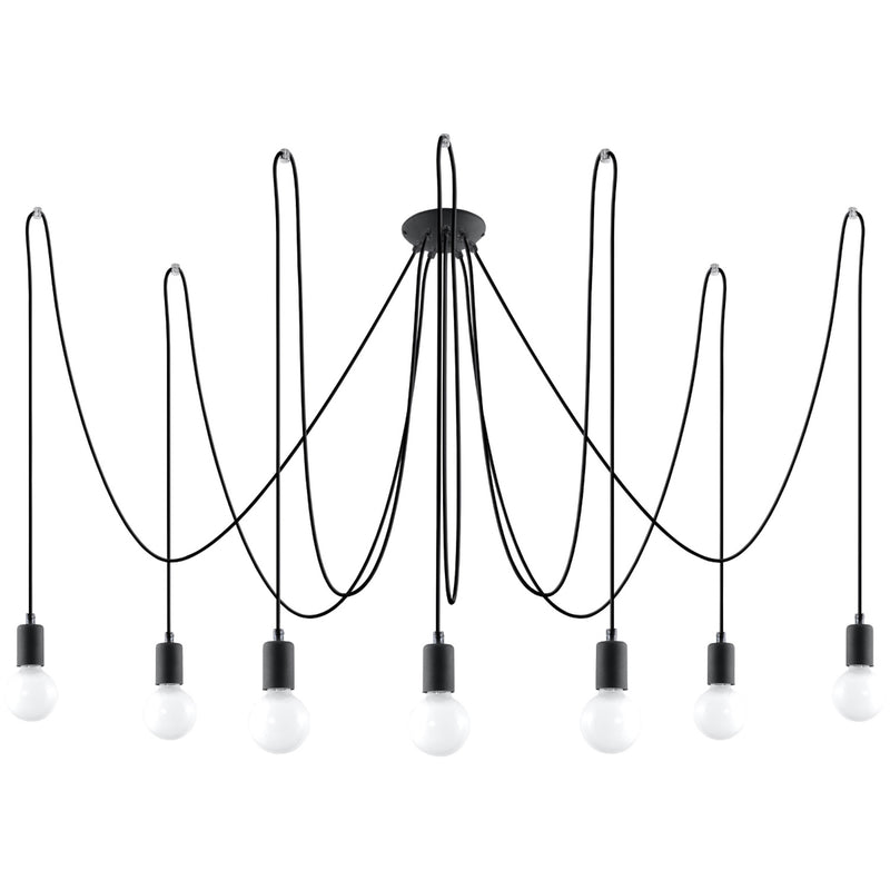 Kronleuchter EDISON 7 schwarz