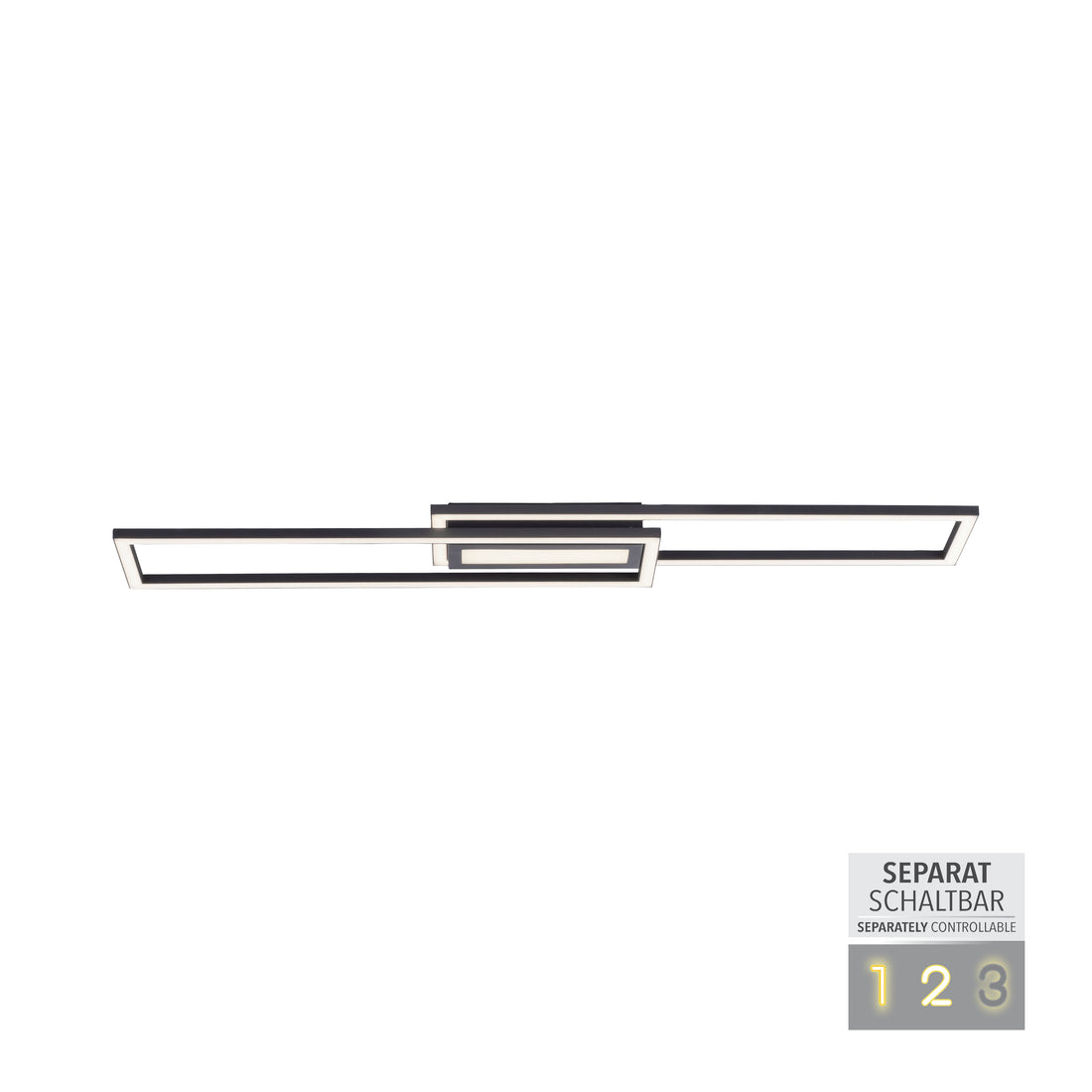Plafonnier Asmin noir, L 95 cm