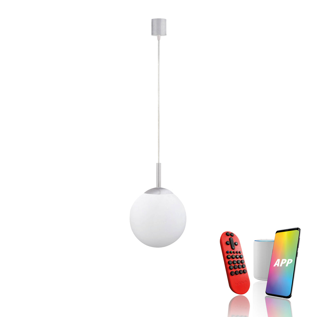 Suspension luminaire | Lolasmart-Bolo Argentée