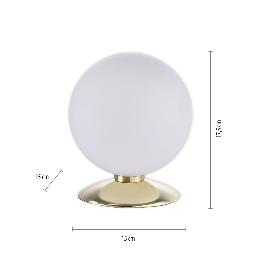 Lampe à poser Bubba laiton mat, verre