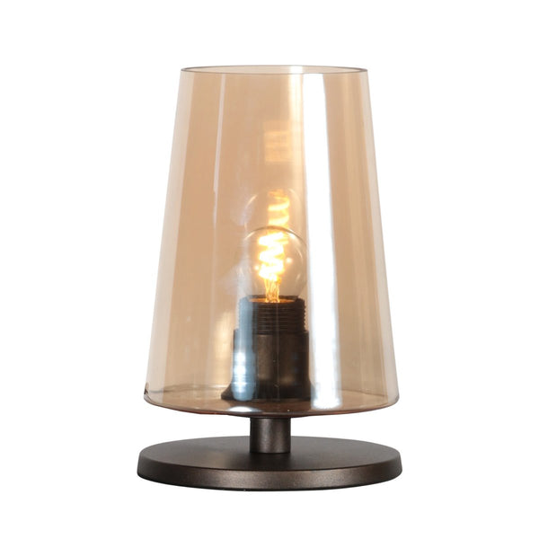 Tischleuchte Ancilla bernsteinfarben