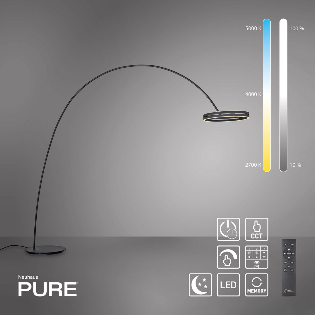 Lampadaire Pure Loop-Bow noir