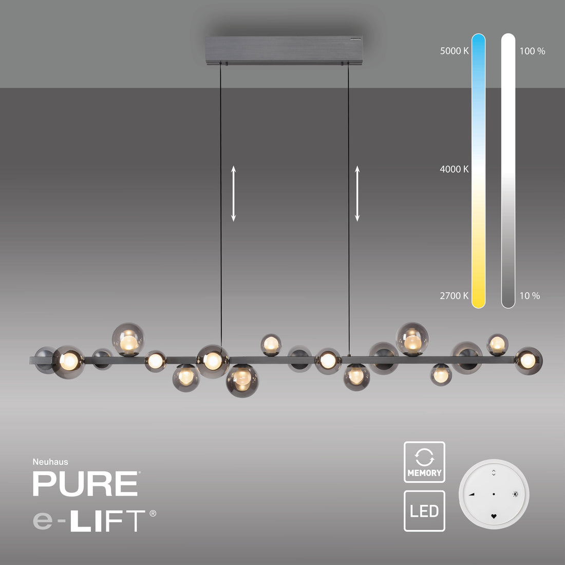 Suspension luminaire | E-Popup Grise