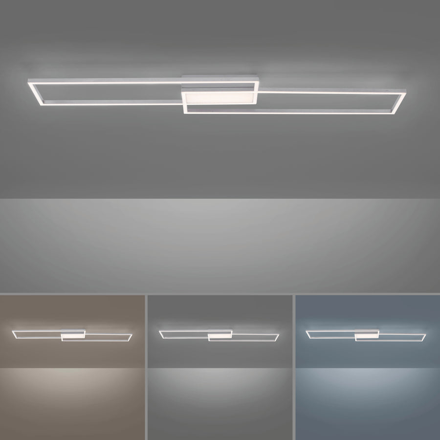 Simulation de la lumière chaude, neutre et froide diffusée sur le plafond