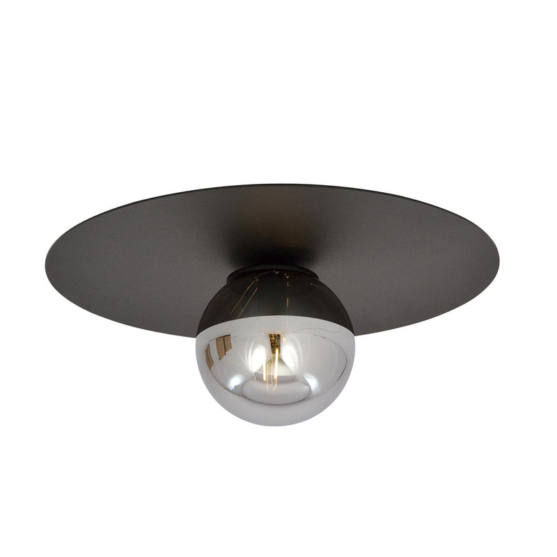 Deckenleuchte Solar 1-flammig schwarz, Glas graphit