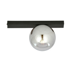 Deckenleuchte Fit 1-flammig schwarz, Glas graphit
