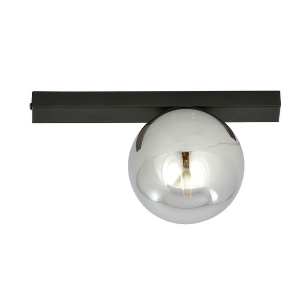 Deckenleuchte Fit 1-flammig schwarz, Glas graphit