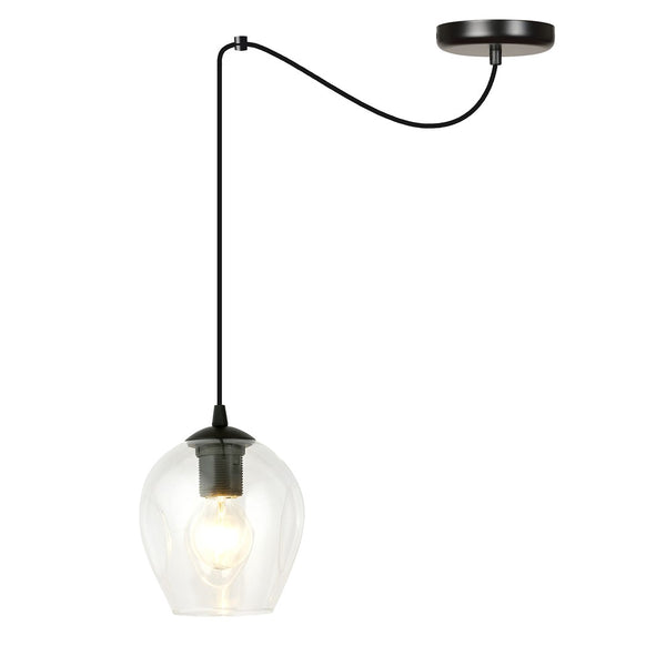 Suspension Level 1 lumière noire, verre transparent