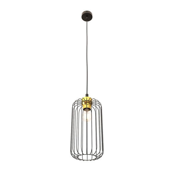 Suspension Vander 1 lumière noire et dorée