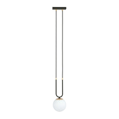 Glam Pendelleuchte, 1-flammig, schwarz, Opalglas