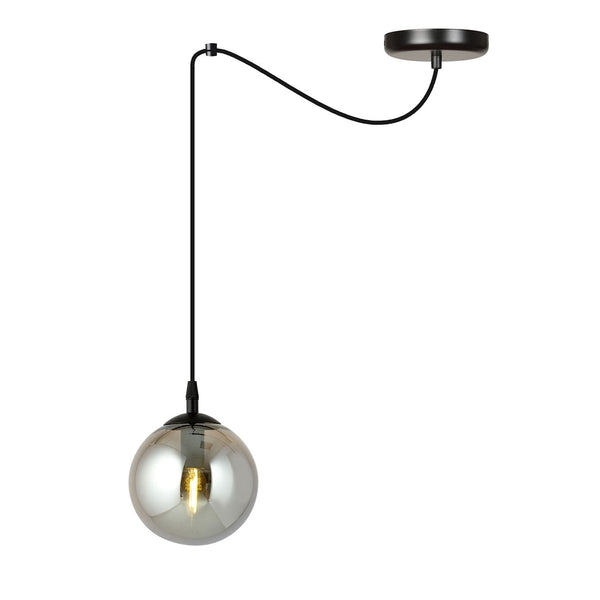 Suspension Gigi 1 lumière noire, verre graphite