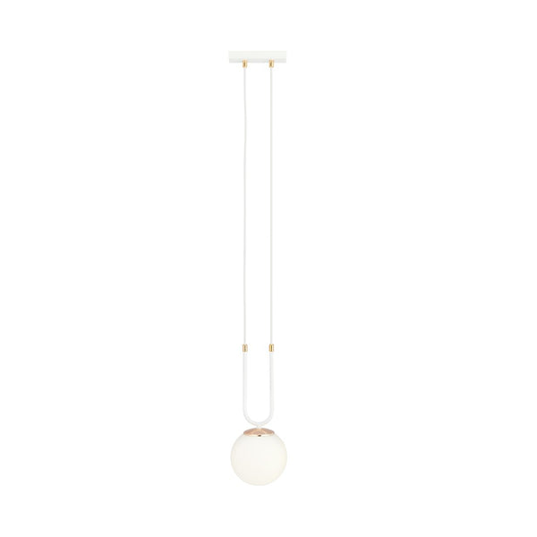 Glam Pendelleuchte, 1-flammig weiß, Opalglas