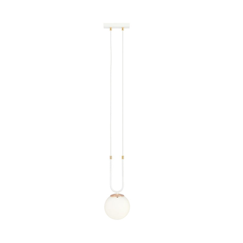 Glam Pendelleuchte, 1-flammig weiß, Opalglas
