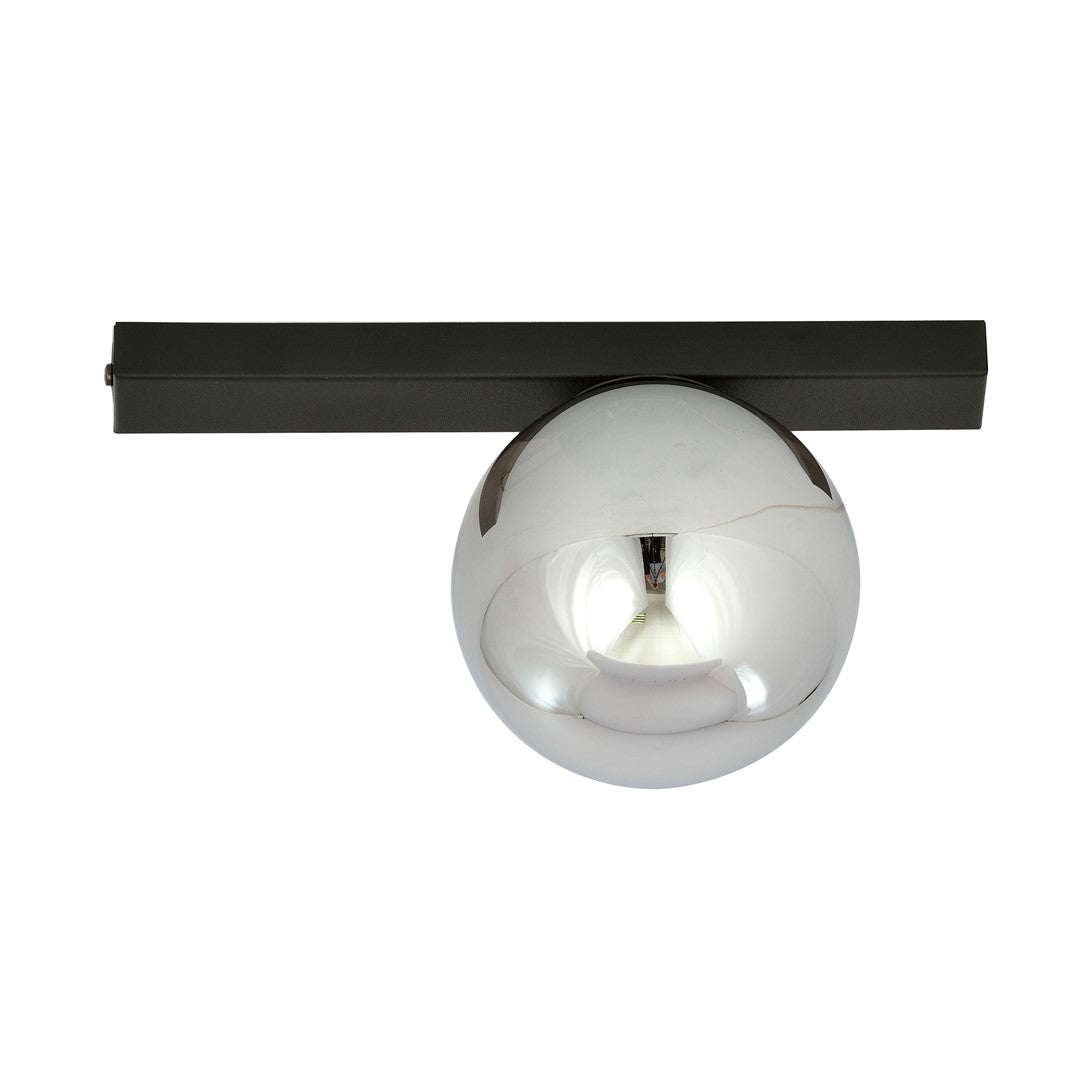 Deckenleuchte Fit 1-flammig schwarz, Glas graphit