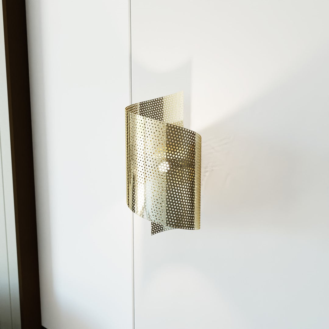 Wandleuchte Spirale gold