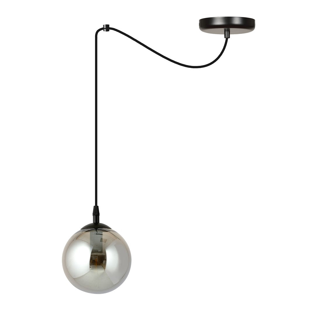 Suspension Gigi 1 lumière noire, verre graphite