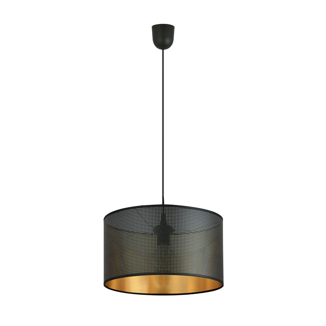 Schwarze und goldene Hängeleuchte Aston