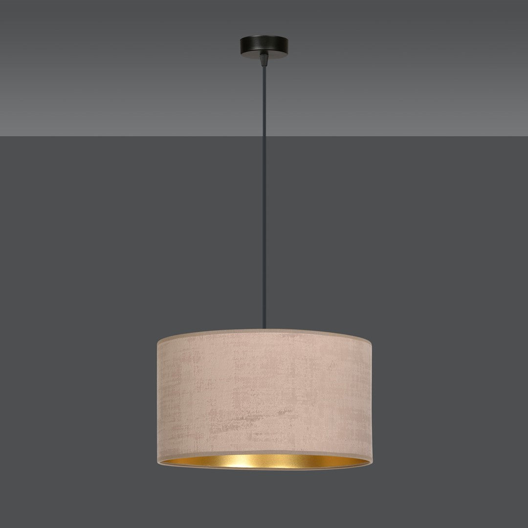Luminaire suspendu éteint, présenté entier sur un fond gris anthracite uni