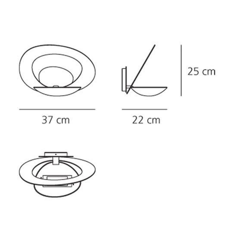 Applique murale Pirce en aluminium, blanc, hauteur 25 cm