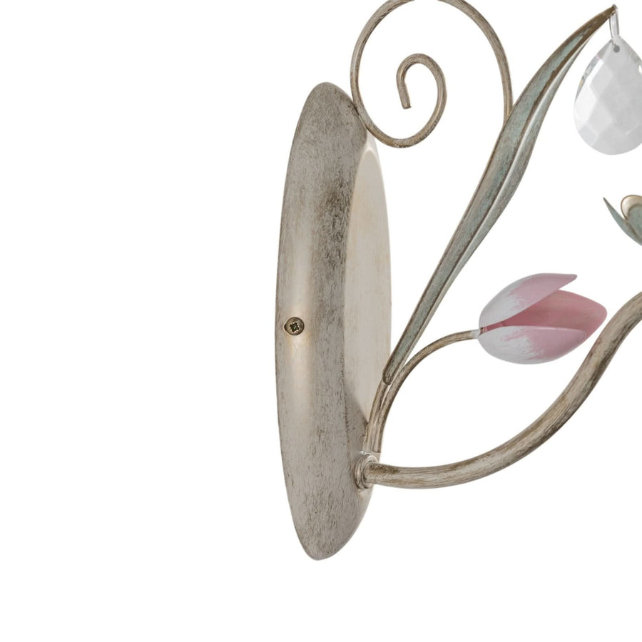 Applique murale Florina en métal, ivoire, hauteur 28 cm