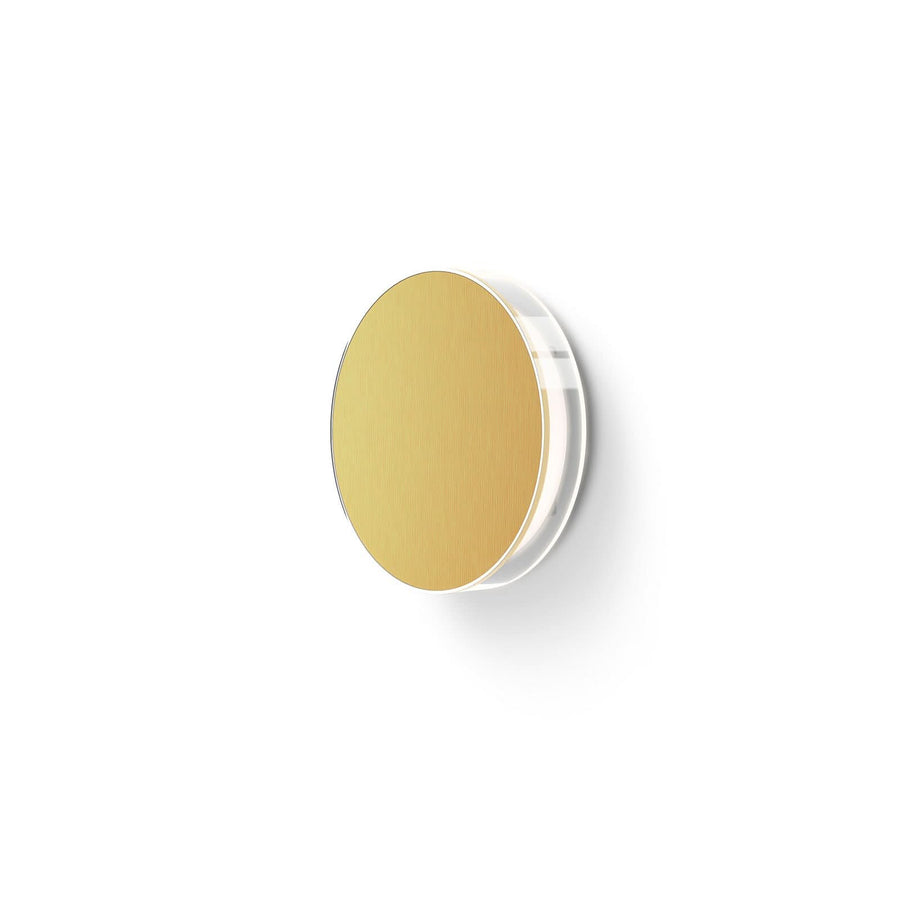 Applique murale LED LYD en aluminium, doré et transparent, Ø 23,5 cm