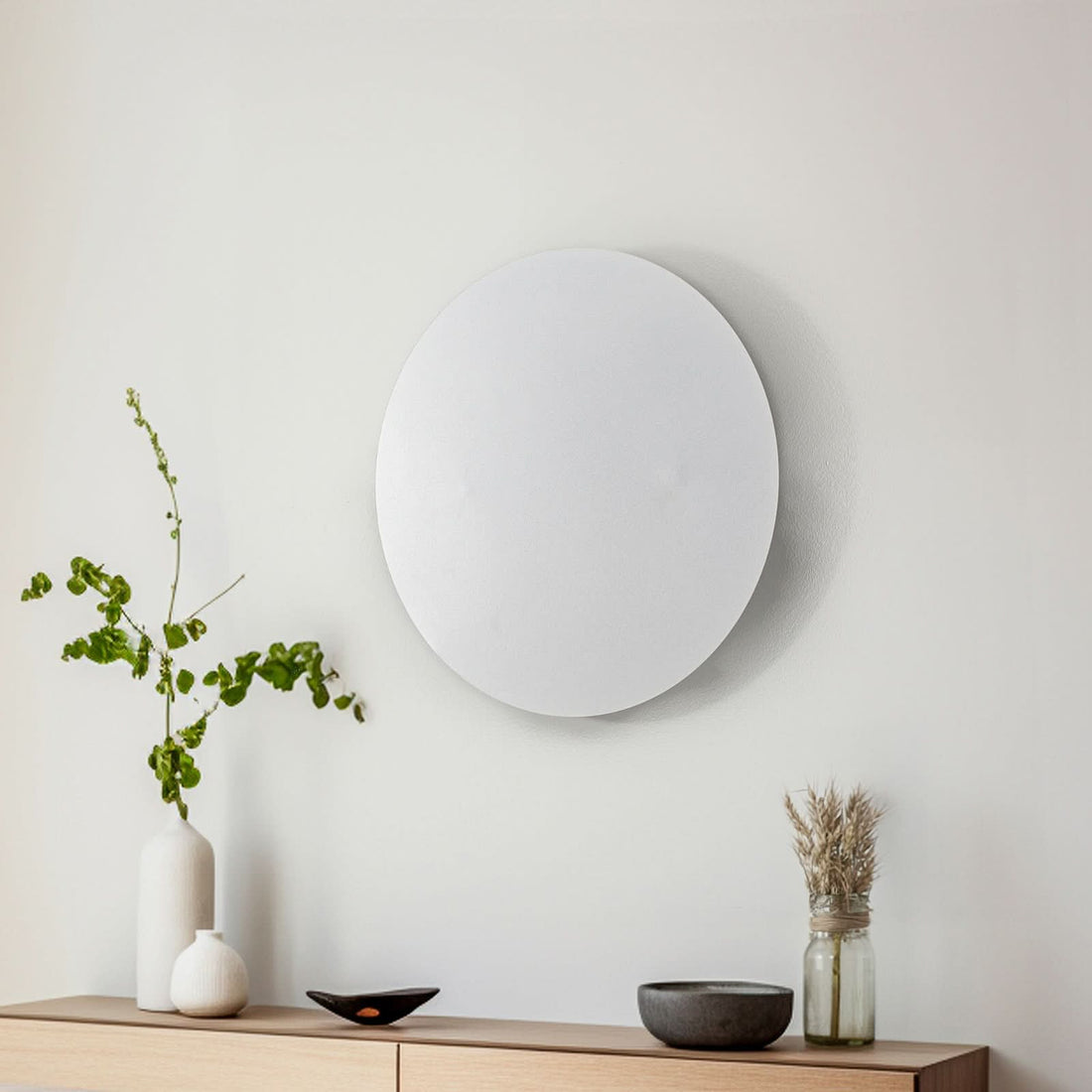 Applique murale Lunia New en métal, blanc, 4 lumières, Ø 40 cm