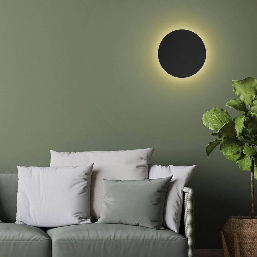 Applique murale Lunia New en métal, noir, 3 lumières, Ø 30 cm