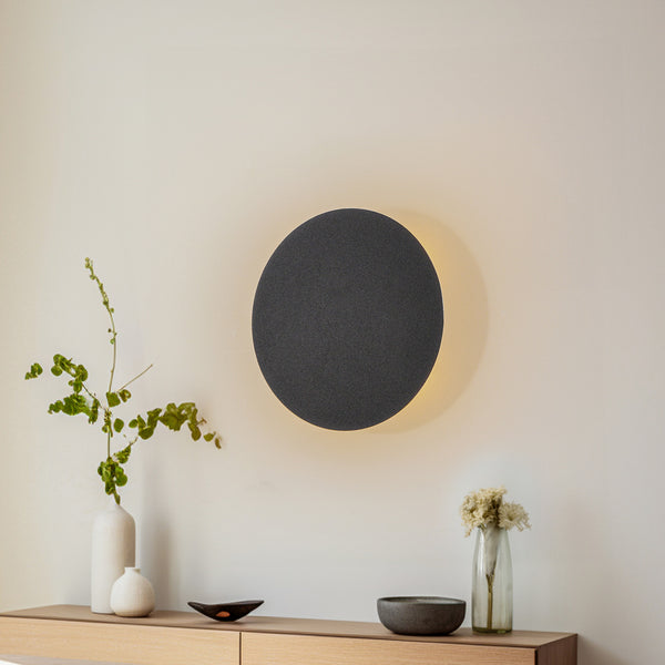 Applique murale Lunia New en métal, noir, 3 lumières, Ø 30 cm
