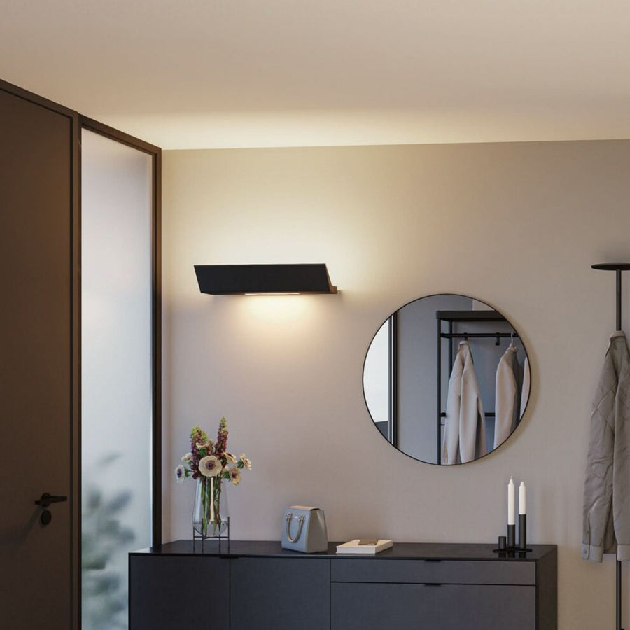 Applique murale LED Ranva 3-Step-dim en aluminium, noir, hauteur 3,3 cm