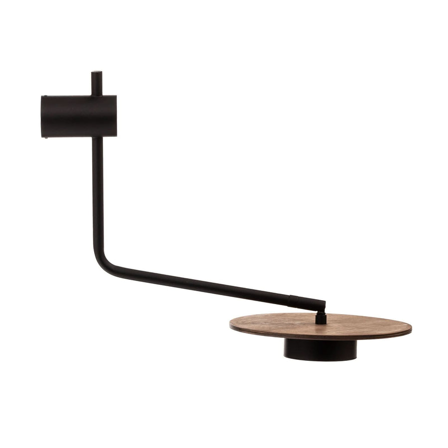 Applique murale Disk en bois, marron foncé et noir, hauteur 38 cm