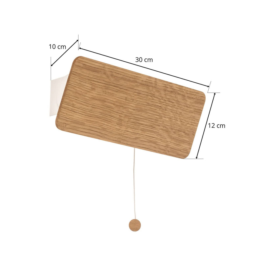Applique murale Oslo en bois, chêne et blanc, hauteur 12 cm