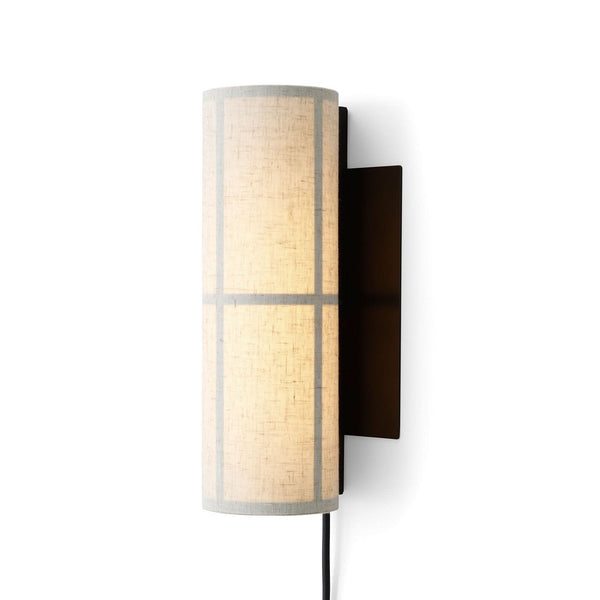 Applique murale LED Hashira en lin, crème, hauteur 30 cm