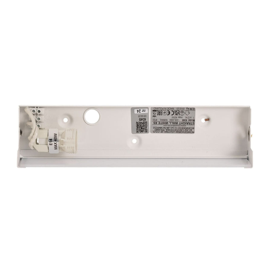 Applique murale Straight XS en acier, blanc, hauteur 7 cm