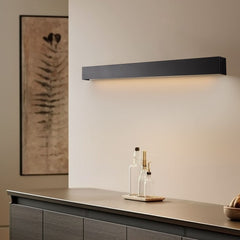 Applique murale Straight M en acier, noir, hauteur 7 cm