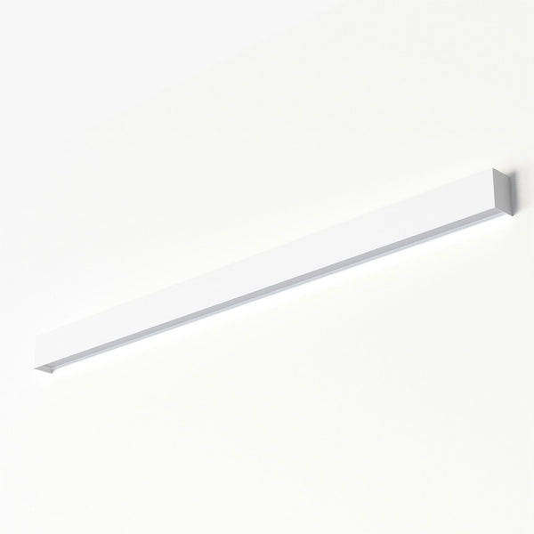 Applique murale Straight L en acier, blanc, hauteur 7 cm