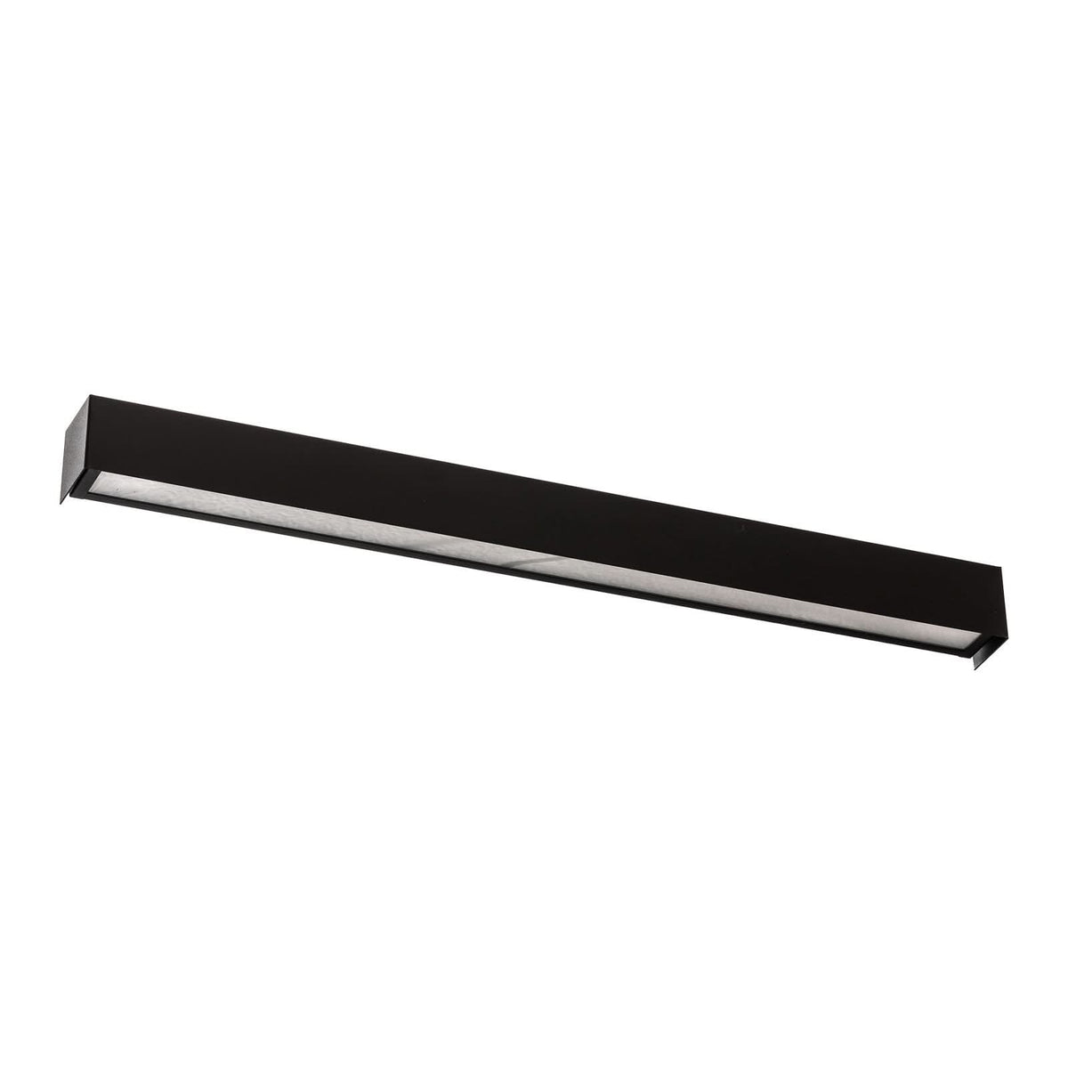 Applique murale Straight L en acier, noir, hauteur 7 cm