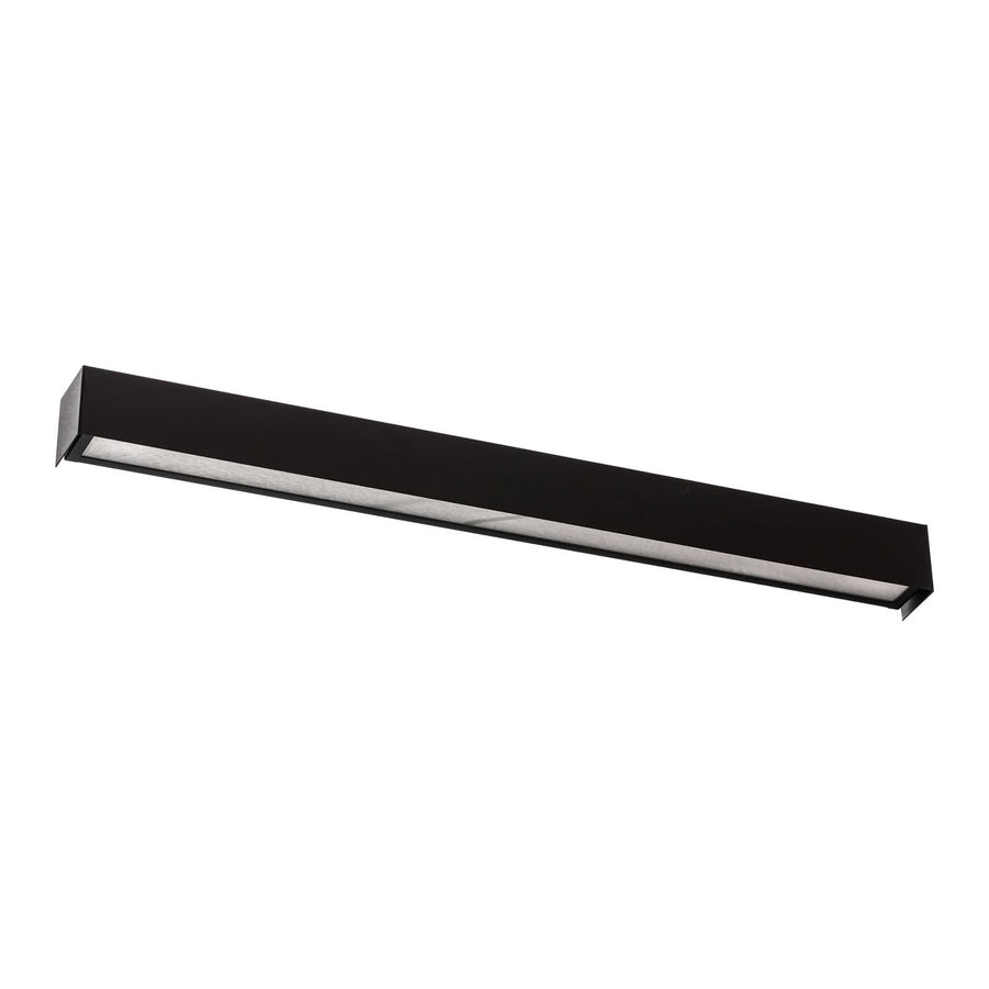 Applique murale Straight L en acier, noir, hauteur 7 cm