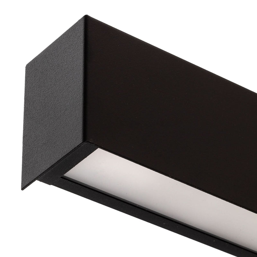 Applique murale Straight L en acier, noir, hauteur 7 cm
