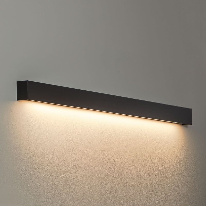 Applique murale Straight L en acier, noir, hauteur 7 cm