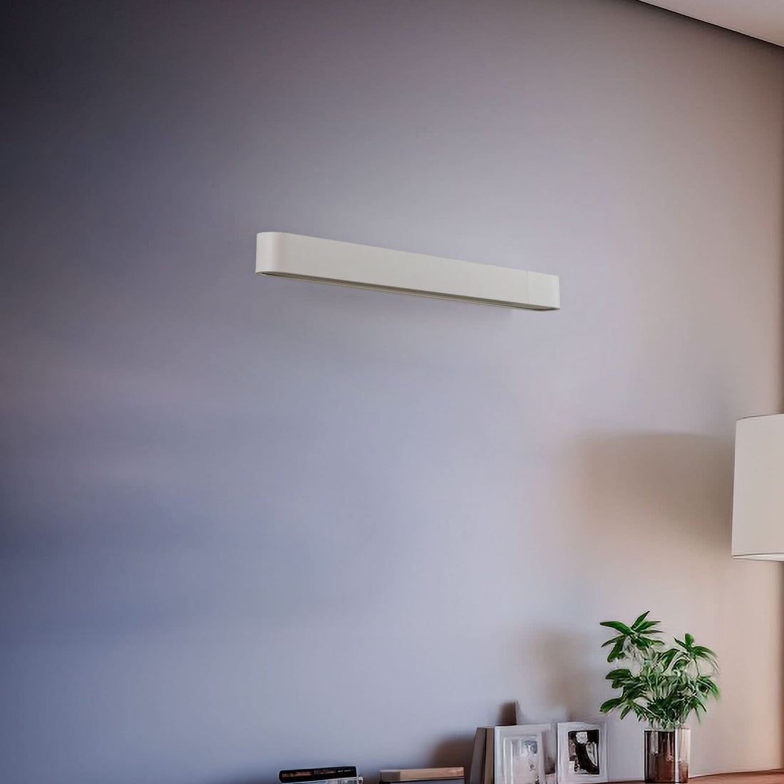 Applique murale Soft en aluminium, blanc, hauteur 6 cm, 3000 K, 11 W