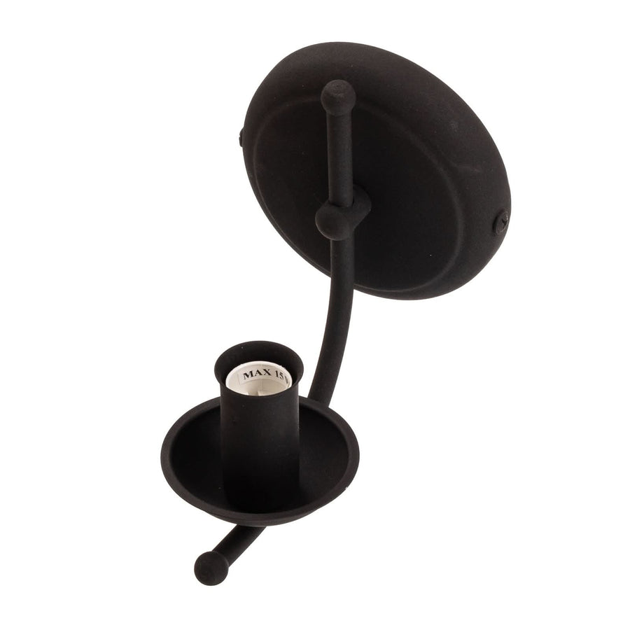 Applique murale Kandela en acier, noir, hauteur 18 cm