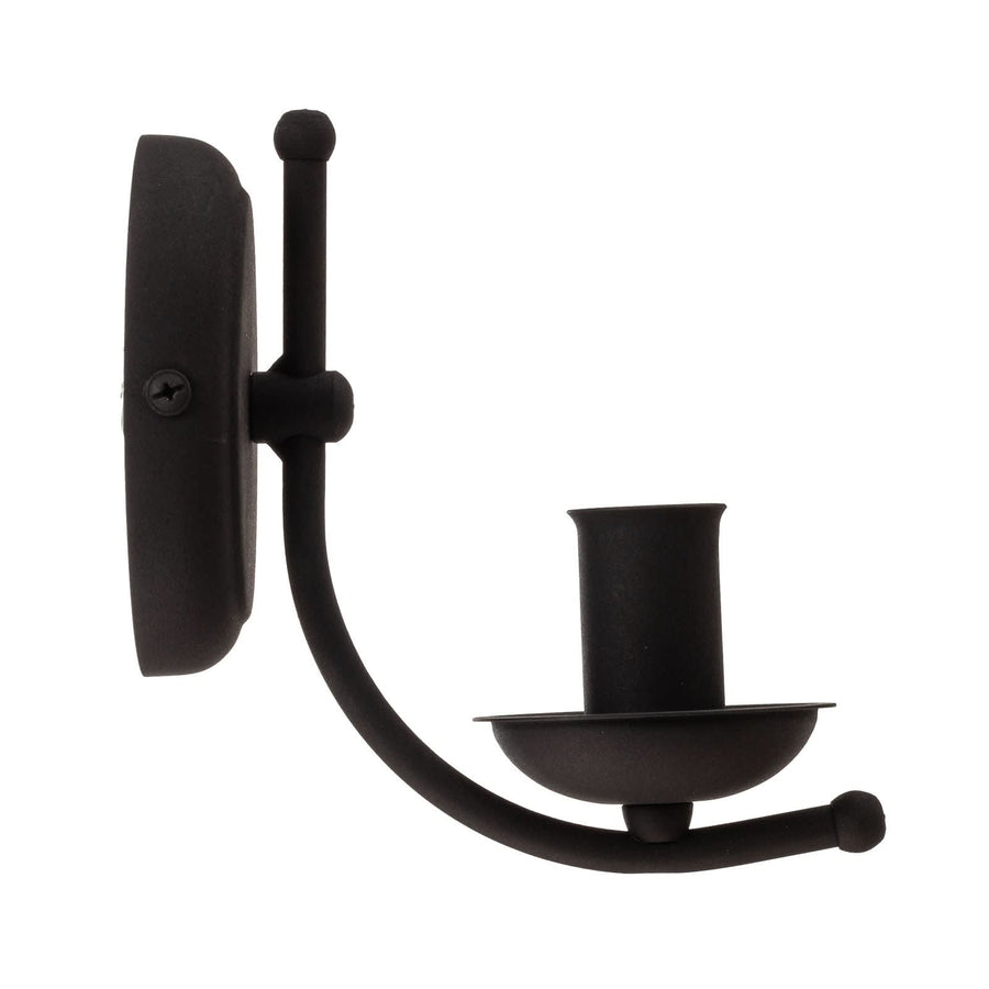 Applique murale Kandela en acier, noir, hauteur 18 cm
