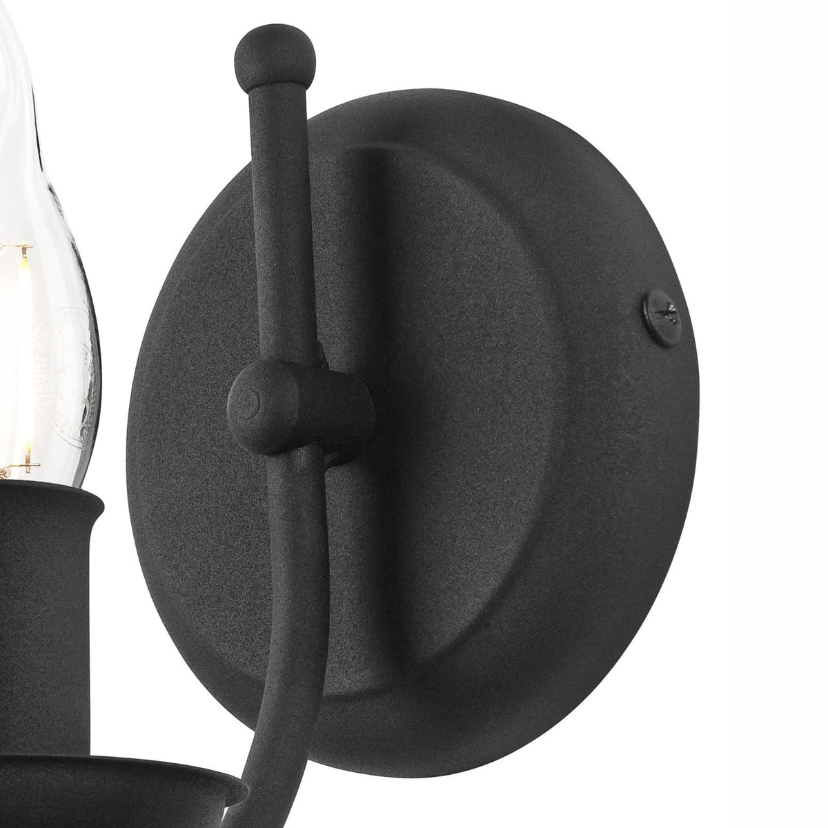 Applique murale Kandela en acier, noir, hauteur 18 cm